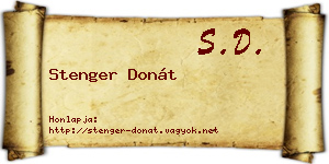 Stenger Donát névjegykártya
